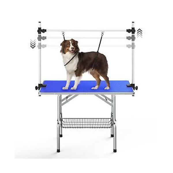 Dog Grooming Table For Large Dog, 46'' Adjustable Pet Grooming Table, Foldabl...