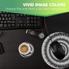 Mouse Mat & Coaster Set - BW - Psychedelic Pattern Rainbow 20 cm & 9 cm for Computer & Laptop, Office, Non-slip Base #41622