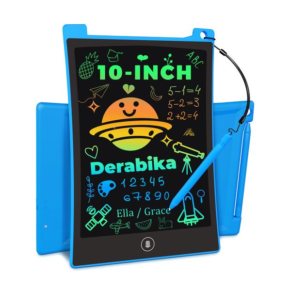 LCD Writing Tablet for Kids, 10 Inch Doodle Board Toddler Toys, Mess Free Coloring Drawing Pad Travel Toys, Preschool Learning Christmas Birthday Gifts for 3 4 5 6 7 8 Year Old Girls Boys (Blue)