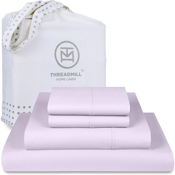 Cotton Full Size Sheet Set, Deep Pocket, Fade Resistance, 500 Thread Count, Soli