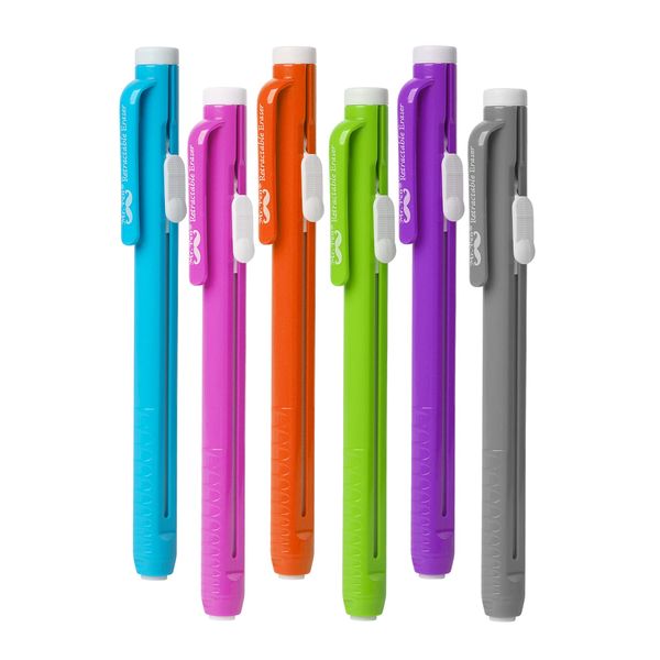 Mr. Pen- Retractable Mechanical Eraser Pen, Pack of 6, Vibrant Colors, Pencil Eraser, Eraser for Pencils, Retractable Eraser, Eraser for Artists, Eraser for Pens, Retractable Eraser Pen