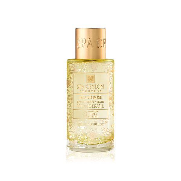 SPA CEYLON Wonder Oil Island Rose | Luxurious Moisturizing Body Oil with Ayurvedic Herbs for Skin & Hair | Non-Greasy Organic Formula | Vegan & Paraben-Free