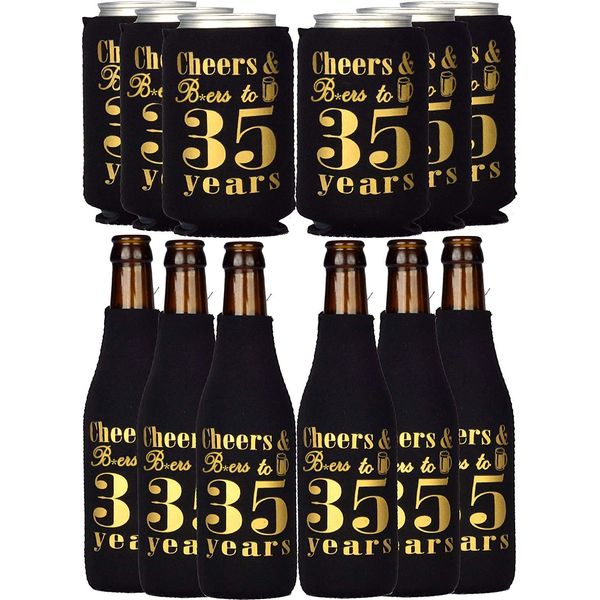 35th Birthday Decorations for Men, 35th Birthday Party Supplies, 35th Birthday Cup Coolers, 35th Birthday Can Coolers, 35th Birthday Favors, 35th Birthday Gifts for Men, 35th Birthday Gifts