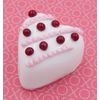 White Chocolate Heart with Lines & Dots Art Glass Candy