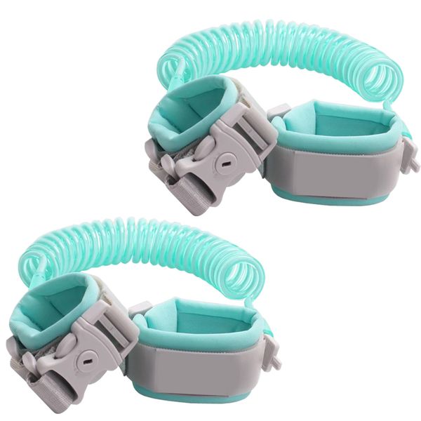 SMBOX Baby Reins Walking Harness, 2PCS Anti Lost Safety Wrist Cuff with Lock + 1.5m Bungee Straps Link for Toddlers, Kids, Children