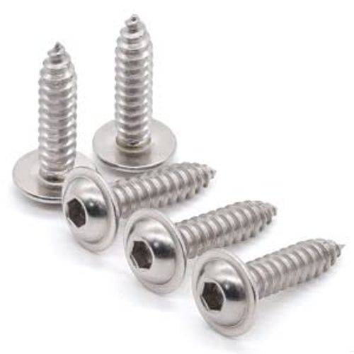 Glvaner (80 pcs) M4 x 10mm Flanged Button Head Socket Cap Self Tapping Screws 304 Stainless Steel 18-8 Wood Screws