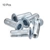 sourcing map M8 Multi-Grip Rivet Nuts, 10pcs Pre-Bulbed Shank Flat Head Threaded Insert Nut Carbon Steel Plus Nuts for Construction Industrial