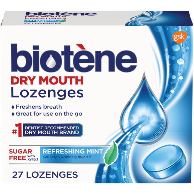 Biotene Lozenges, Dry Mouth Lozenges for Fresh Breath, Refreshing Mint, 27 Count