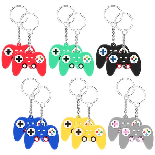 Yaomiao 12 Pieces Gaming Party Bag Fillers Boys Keyrings Gaming Controller Keyring Fun Video Gaming Keychains Retro Handle Portable Video Game Pendant Charms, 6 Colors（Style upgrade）