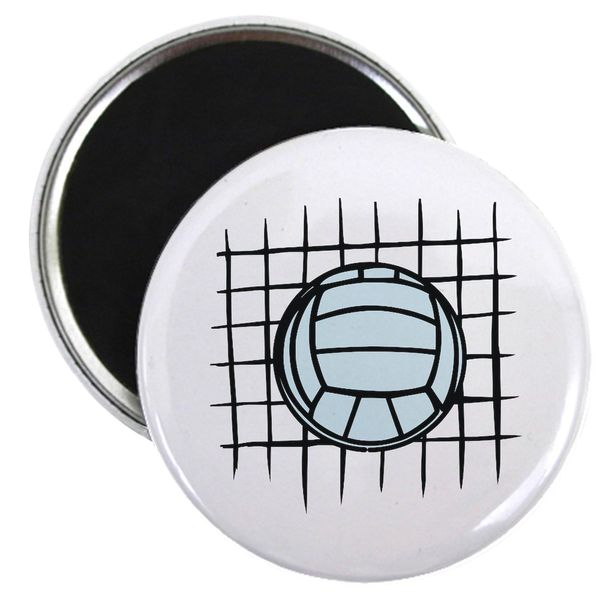 CafePress Volleyball Net Magnets 2.25" Round Button Magnet (10 Pack)