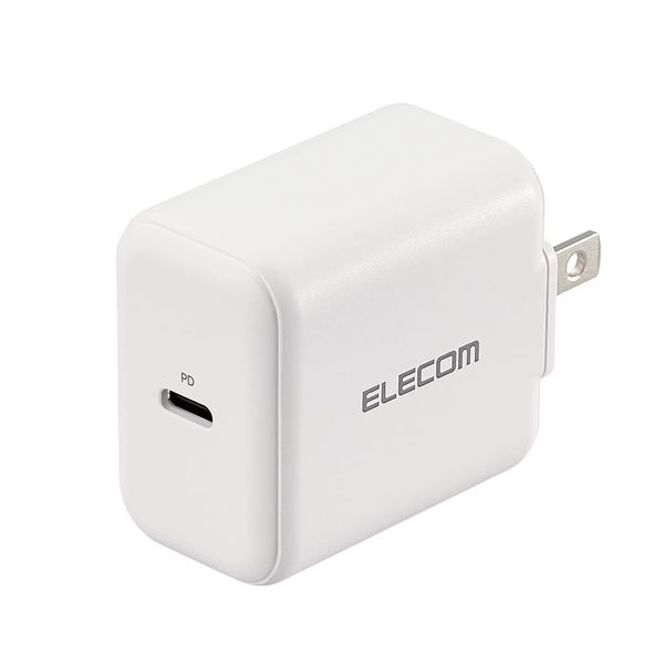 Elecom EC-AC09WH USB Outlet Charger, 20W, USB PD Compatible, Type-C x 1, Compatible with iPhone (iPhone 13 Series), Android and Tablets, White