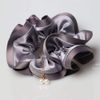 shefun JP125 Scrunchie, Voluminous Pearl, Satin, Elegant, Stylish, Adult, Daily Hair Ornament, 4 Colors, grey (grey marl)