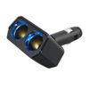 Tsuchiya Yac PZ-735 Car Supplies, Power Socket, Ring Light Socket, Twin Direction, Black