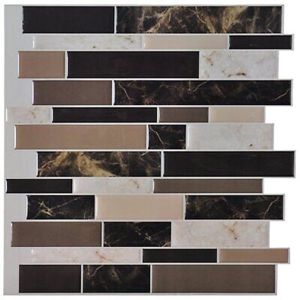 6 Pack 12x12 Inch Peel and Stick Wall Tile for Kitchen Bathroom Backsplash