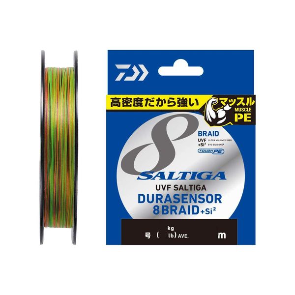 Daiwa PE Line UVF Saltiga Dura Sensor x 8 + Si2 No. 3, 437.4 yd. (400 m), Multicolor