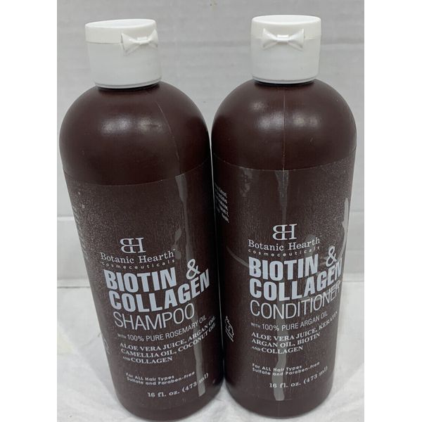 BOTANIC HEARTH Vegan Collagen Biotin Shampoo and Conditioner Set - with Rosem...