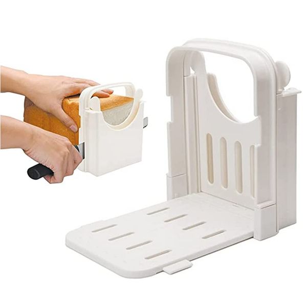 NatureMan Bread Slicer for Homemade Bread Adjustable Foldable Loaf Cutter Machine Bagel Toast Slicing Sandwich Maker