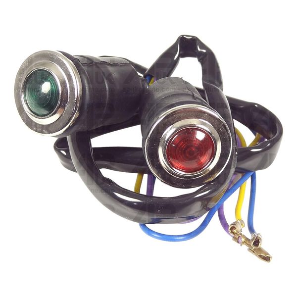 Pair Green Red Dashboard Panel Warning Light Set Replacement for Fordson Super Dexta Tractor