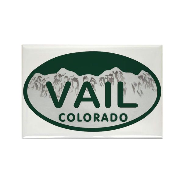 CafePress Vail Colo License Plate Rectangle Magnet, 3"x2" Refrigerator Magnet