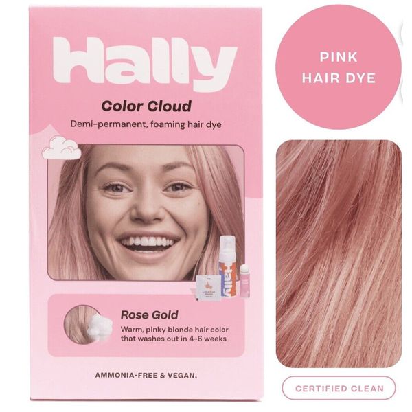 Hally Hair Color Cloud Hair Dye Pink Rose Gold Semi Permanent Foam Hair Color