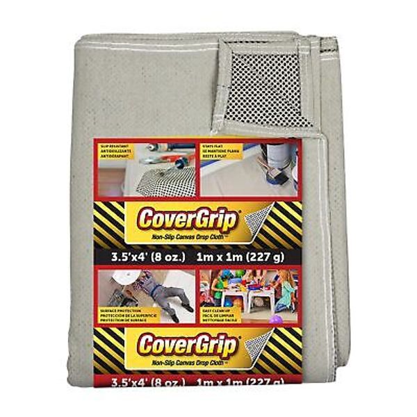 Quick Drop 8 Oz Canvas Safety Drop Cloth, 3.5' x 4', (Pack of 6)