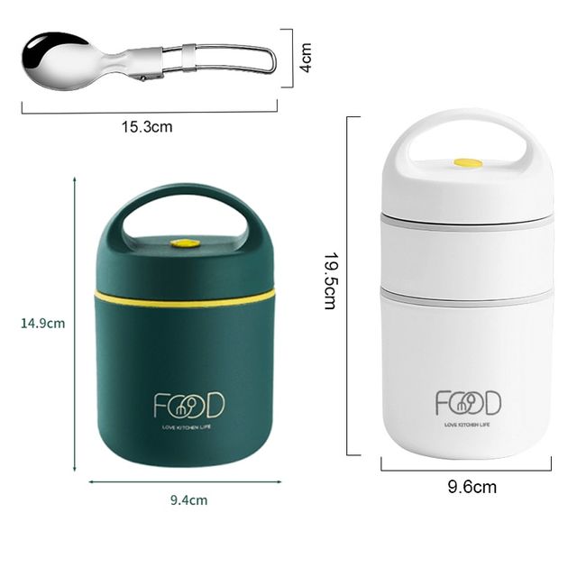 600ML Stainless Steel Lunch Box Hot Food Flask Soup Storage Vacuum Thermal  Jar Thermos Containers Bento