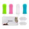 Aujzoo dog toothbrush, cat toothbrush, 360° toothbrush can be used for any dog toothpaste to avoid dog brush various oral diseases, silicone dog toothbrush finger brush mix color set 4