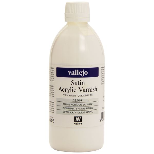 Vallejo Model Color 500 ml Satin Liquid Varnish, 28519