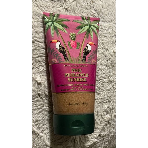 Bath & Body Works PINK PINEAPPLE SUNRISE Exfoliating Beach Body Scrub 6.6 Oz New