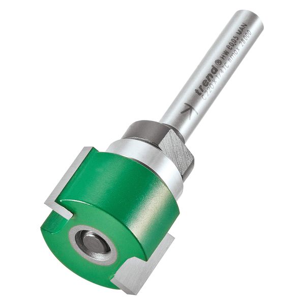Trend CraftPro Two Flute Intumescent Recessing Router Cutter Bit, 1/4 Inch Shank, 24mm Cut Diameter & 15mm Cut Length, Tungsten Carbide Tipped, C220X1/4TC
