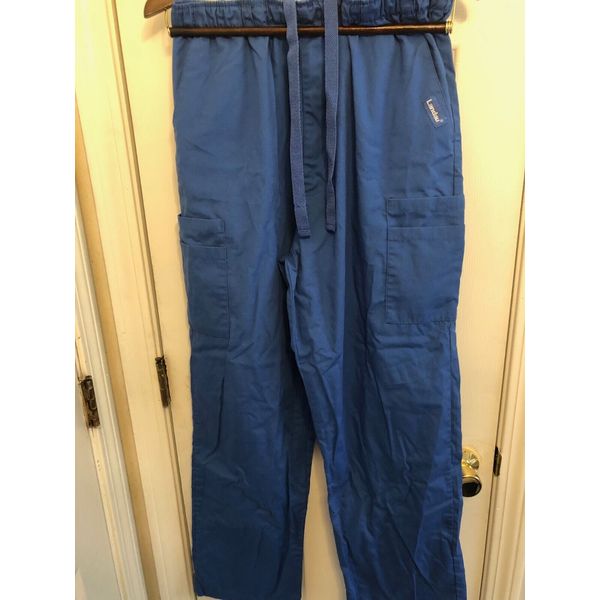 Landau Scrub Pants Large Blue Unisex with Front and Back Pockets