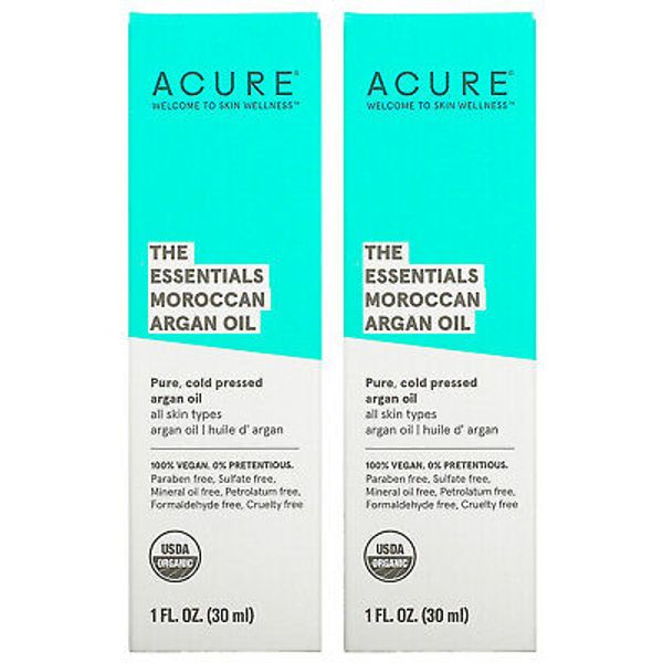 Acure, (2 Pack) The Essentials Moroccan Argan Oil, 1 fl oz (30 ml)