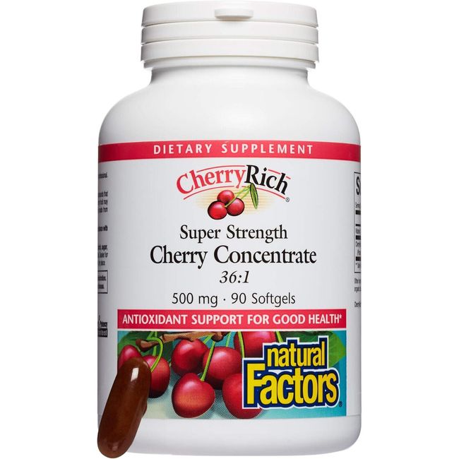 Natural Factors CherryRich Super Strength Concentrate 36:1,500mg,90 Softgels