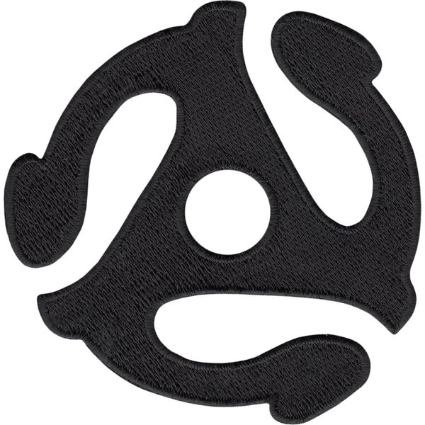 3" Black 45 RPM Vinyl Record Insert - Embroidered Iron On Patch