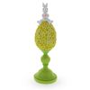 Bunny Perched Atop Floral Easter Egg Figurine