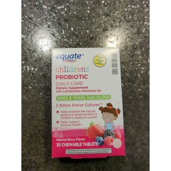 Equate Children's Probiotic Dietary Supplement Tablets, Berry, 30 Count