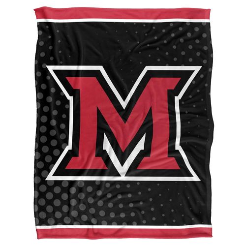 Miami University (Oh) Blanket, 60"x80" Logo Dots Silky Touch Super Soft Throw Blanket