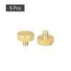 sourcing map Knurled Thumb Screws, M3x4mm Flat Brass Bolts Grip Knobs Fasteners for PC, Electronic, Mechanical 5Pcs