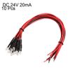 uxcell 10Pcs 3mm Pre Wired LED, Red DC24V Clear Lens, Light Emitting Diodes