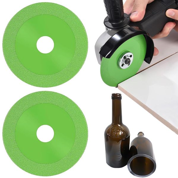 ADOFUN Glass Cutting Grinder, Diamond Disc, Glass Cutting Grinder, Glass Cutter, Diamond Cutter Sander, Blade 3.9 x 0.8 inches (100 x 20 mm), 2 Pieces, Sharp, Glass Cutter, For Glass, Ceramic, Glass Bottles, Etc., Cutting Grinding Tool, DIY