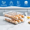 Eidoct 2 Layer Stackable Egg Holder, 36 eggs Automatic Rolling Egg Organizer for Refrigerator, Auto Scrolling Egg Storage Container with Lid, Clear PP Egg Dispenser & Tray Bin, for Saving Fridge Space