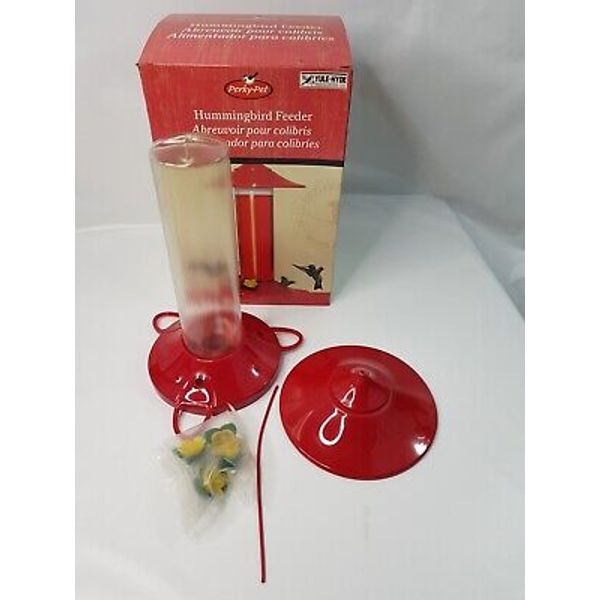 NEW Perky Pet Hummingbird Nectar Feeder 16oz Shatterproof Plastic Perches