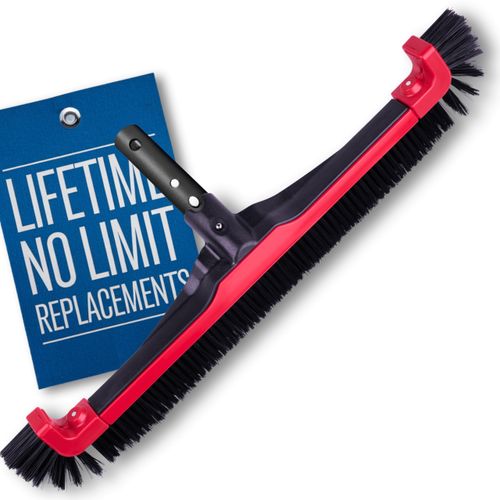ProTuff Products Pool Brush Head - 3X Faster & Lifetime Replacement - Clean Walls & Corners Faster w/Sturdy 22” Wide Bristles & Removable Ends - Premium Pool Cleaning Equipment