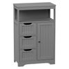 Gray Bathroom Cabinet Storage Organizer w/3 Drawers Shelf Stuff Display Rack