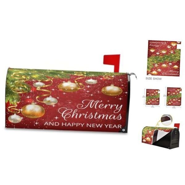 Merry Christmas Bells Mailbox Cover Standard Size Winter 21x18 Christmas 2