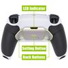 eXtremeRate Silver Real Metal Buttons (RMB) Version RISE 2.0 Remap Kit for ps5 Controller BDM-010 BDM-020 with Black Rubberized Grip White Back Shell, Programable Back Buttons - Without Controller