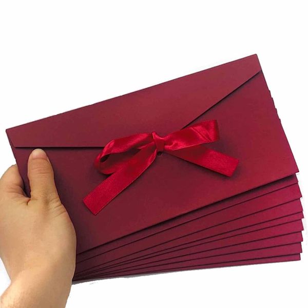 10 Pack Retro Kraft Envelopes Buckle Envelope with Ribbon Gift Card Premium Envelopes for Handmade Invitations Letters Wedding Birthday or Festival Cards Envelopes