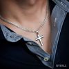 Mens Necklace Made From Solid Silver With Cross Pendant For Timeless Style