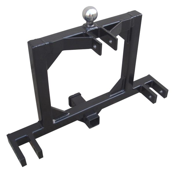 Field Tuff FTF-02TQH Rugged Square Framed Steel 3 Point 2 Inch Thick Hitch for Category 1 Tractors with 2.31 Inch Ball for Gooseneck Trailers, Black