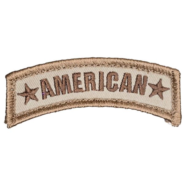 AMERICAN STARS NAME TAG ROCKER ARC ARMY TAB HOOK DESERT TACTICAL MORALE PATCH